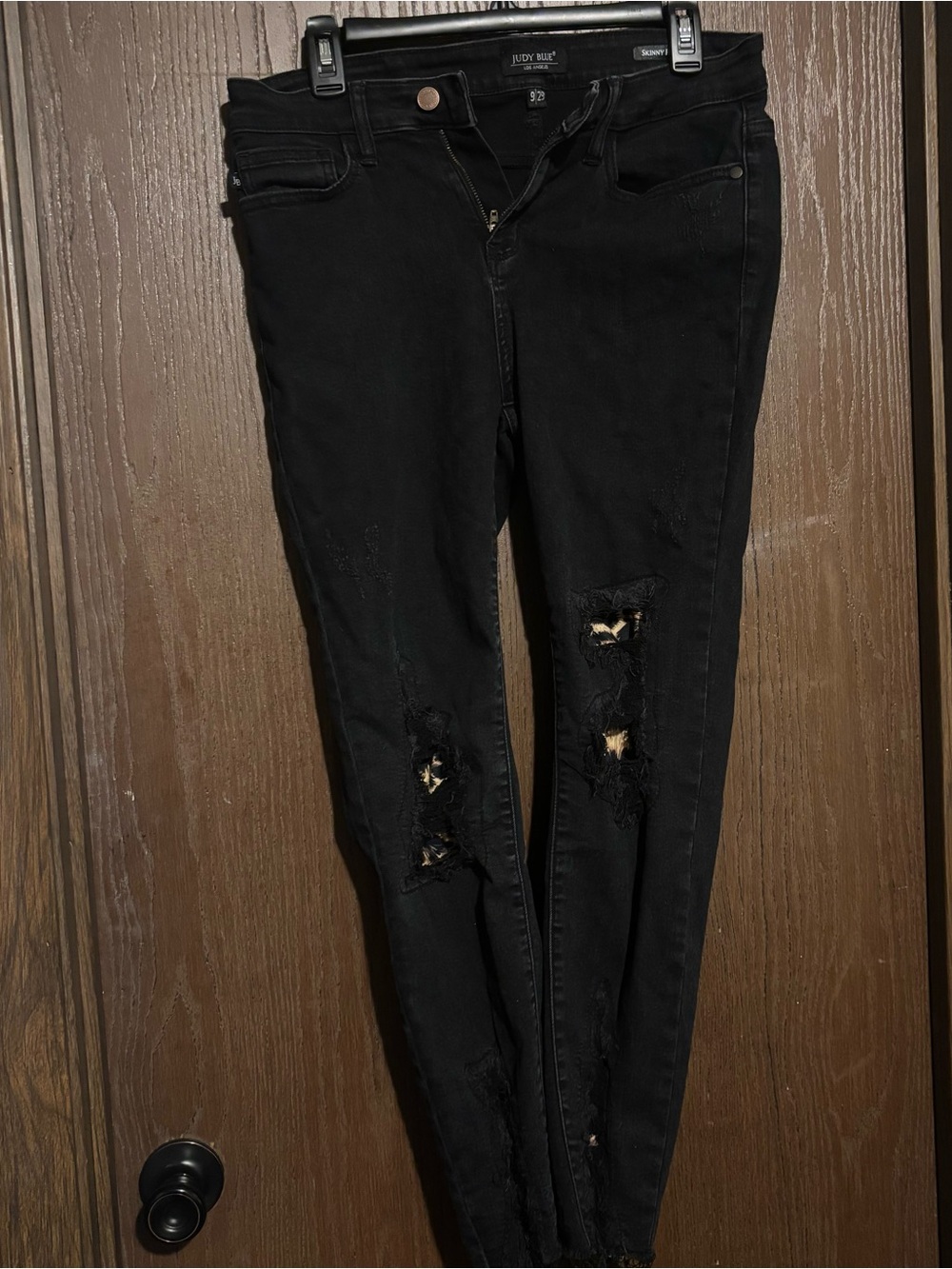 Judy Blue Black Ripped Skinny Jeans